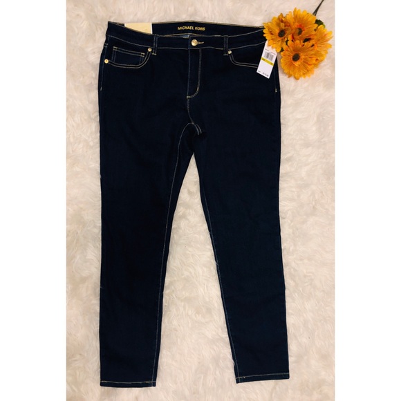 Michael Kors Izzy Skinny Jeans Overdyed Indigo 14 - Picture 3 of 8